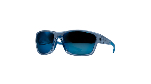 Blue sunglasses on a white background