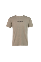 Beige crew neck T-shirt with small chest logo