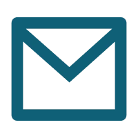 A dark teal envelope icon inside a rounded square on a light gray background.